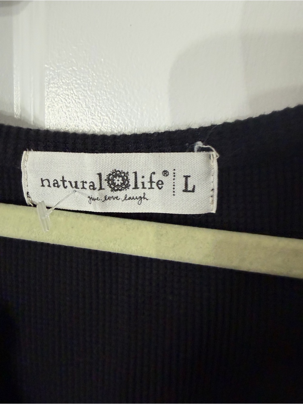 NATURAL LIFE Black Ribbed Henley Tunic Top - Picture 2 of 3